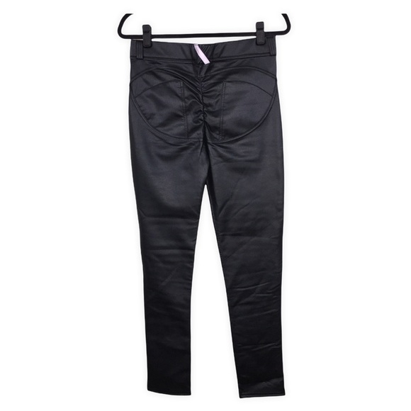 Dallns Black Faux Leather Shaping Push Up Pants NWT - Picture 7 of 14